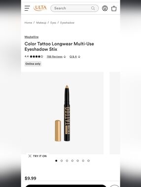 Maybelline Color Tattoo Longwear Multi-Use Eyeshadow Stix — Gold